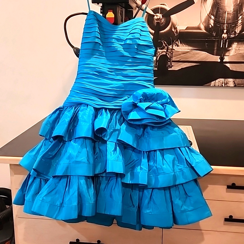 Vintage Cache Pleated Event Birthday Party Wedding Prom Vintage Dress